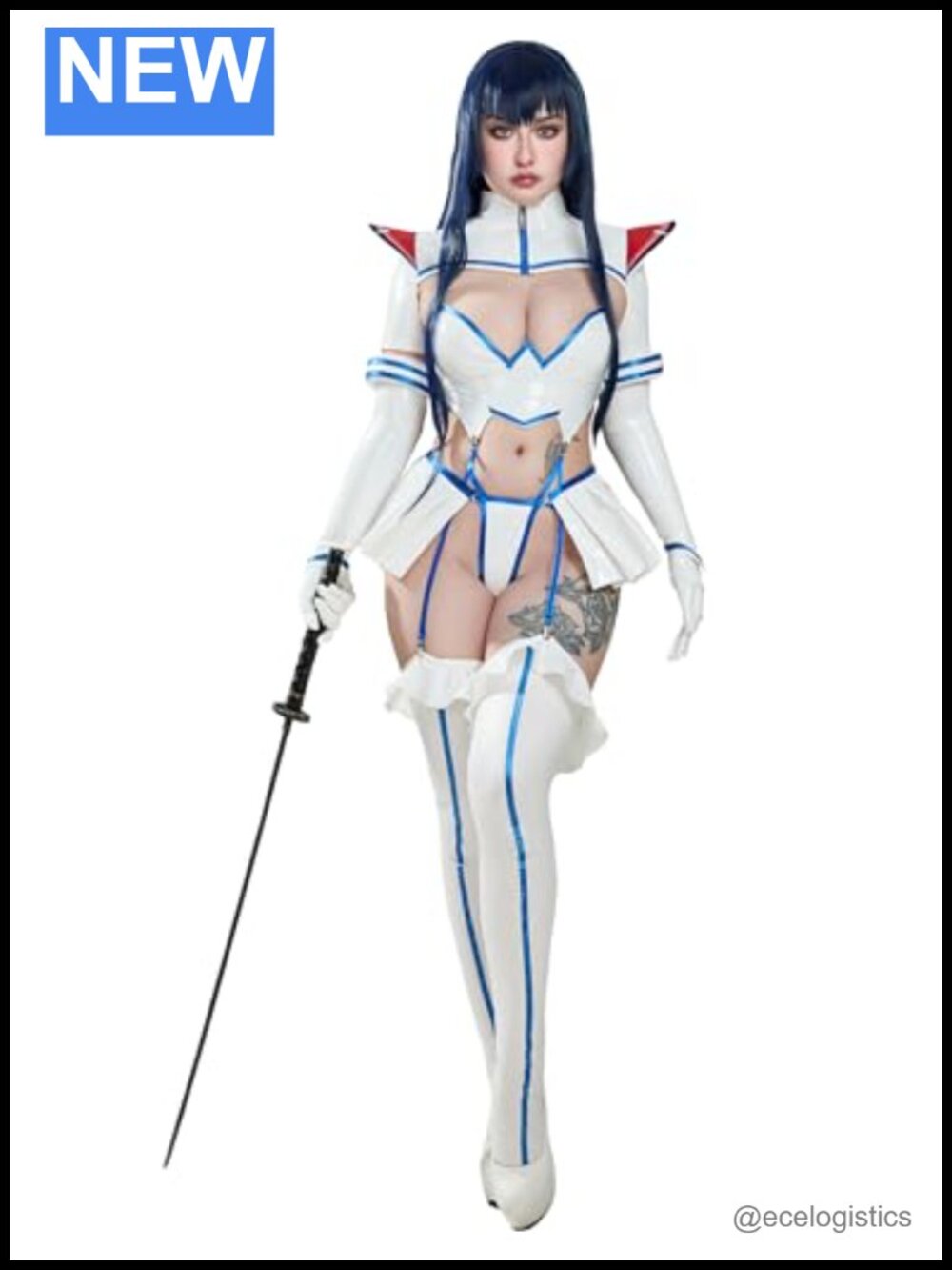 Mobbunny Anime Cosplay Hollow Bodysuit with Skirt - Faux Leather Medium